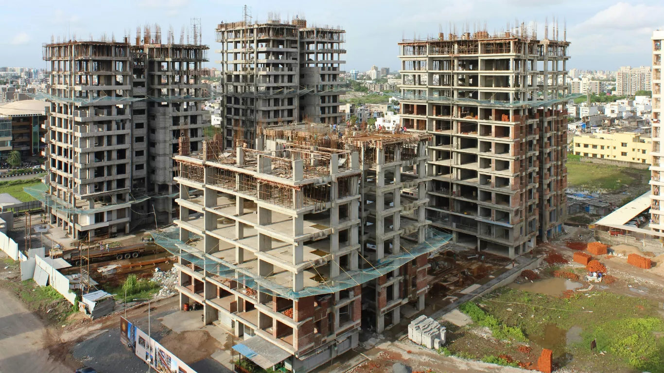 Multi-storey residential building construction project under development